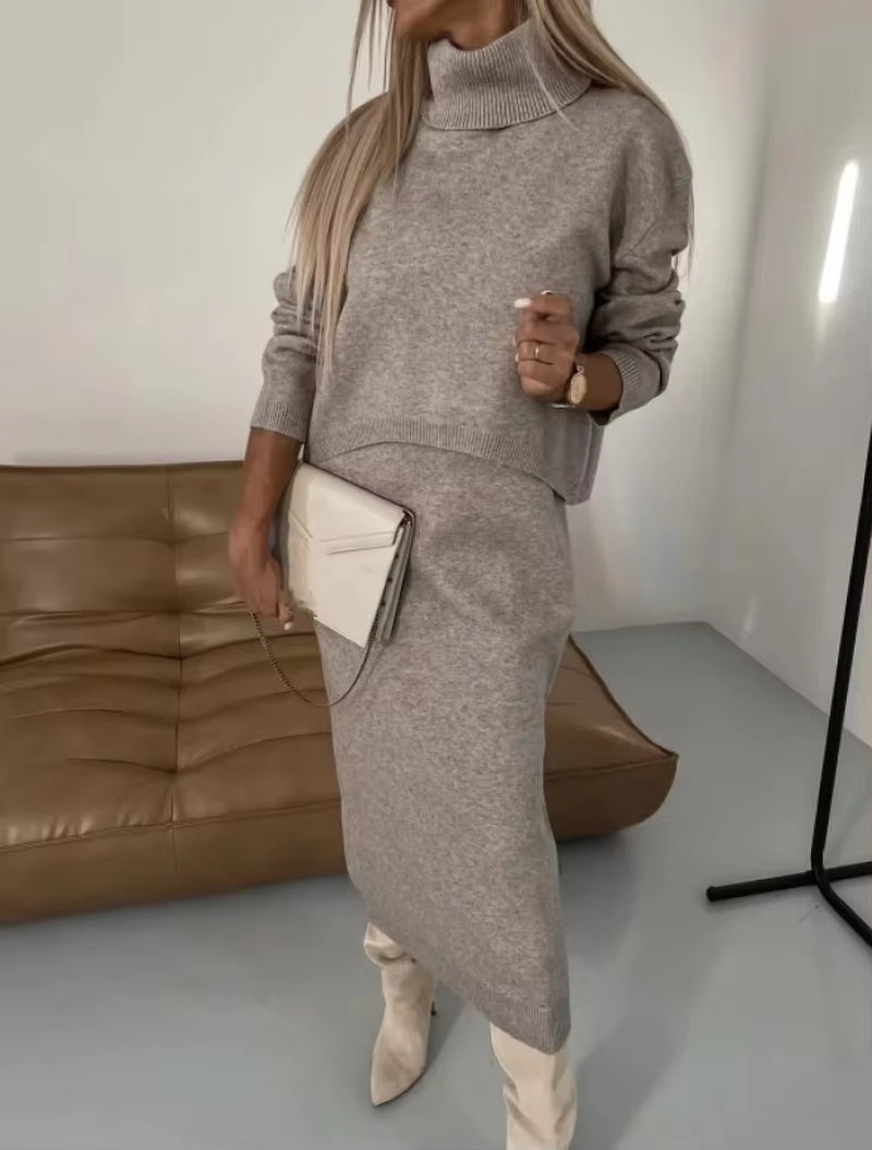 CityGlow: Elegant Knit Two-Piece Urban Set 2025